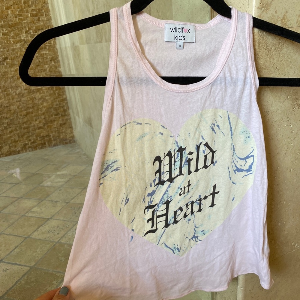 Wild fox kids pink tank top